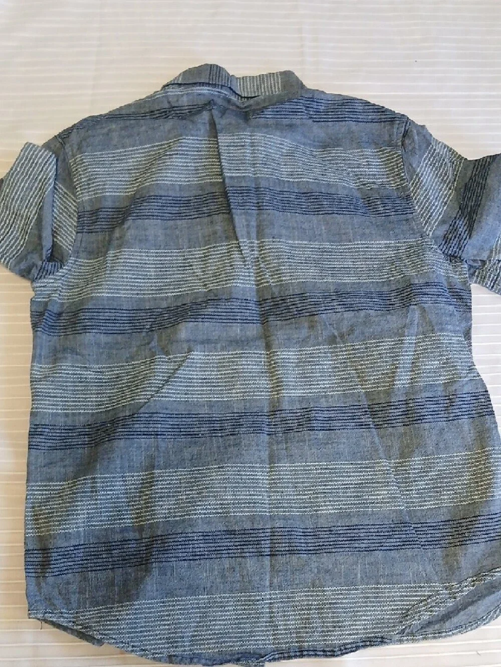 Old Navy Blue Striped Short-Sleeve Button-Down Shirt